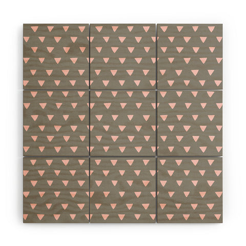 Bianca Green Geometric Confetti Pink Wood Wall Mural
