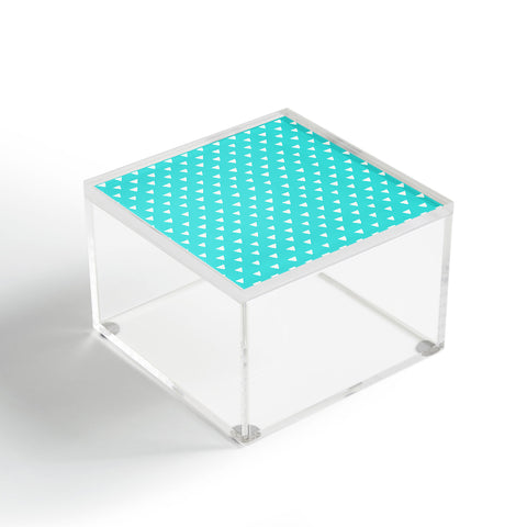Bianca Green Geometric Confetti Teal Acrylic Box