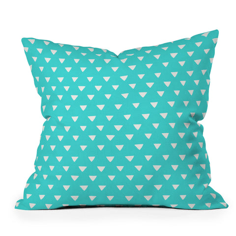 Bianca Green Geometric Confetti Teal Throw Pillow