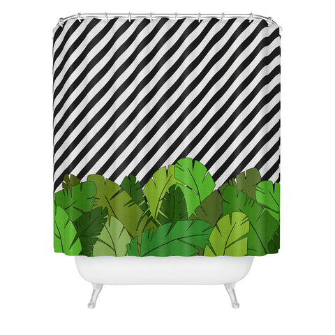 Bianca Green GREEN DIRECTION TAKE A RIGHT Shower Curtain