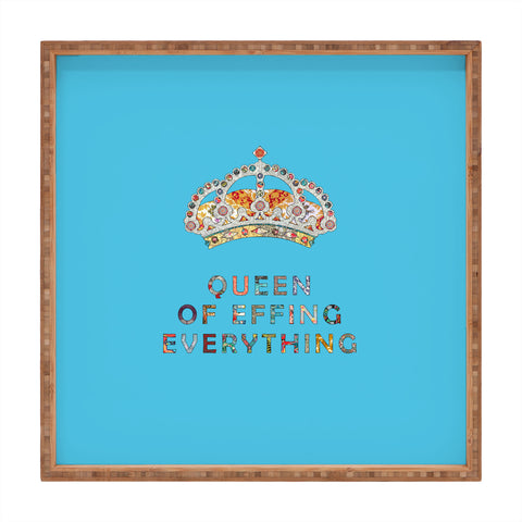 Bianca Green Her Daily Motivation Blue Square Tray
