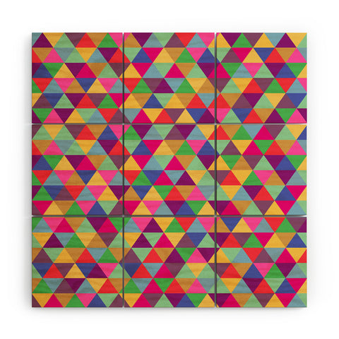 Bianca Green In Love With Triangles Wood Wall Mural