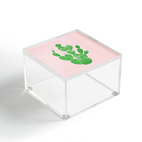 Bianca Green Linocut Cacti 1 Acrylic Box