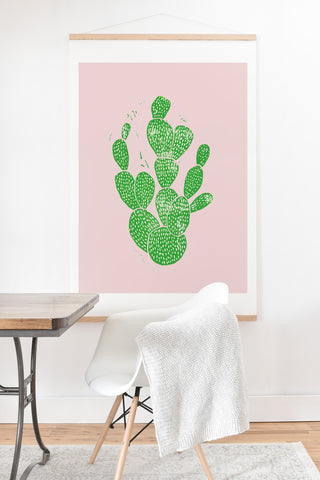 Bianca Green Linocut Cacti 1 Art Print And Hanger