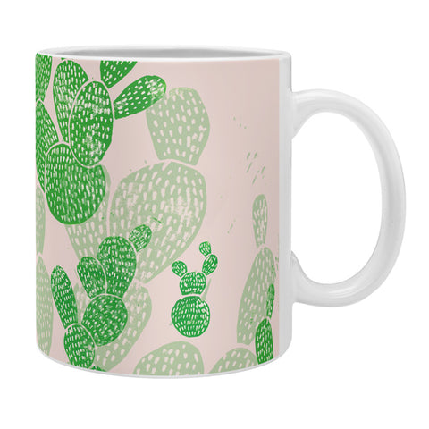 Bianca Green Linocut Cacti 1 Pattern Coffee Mug