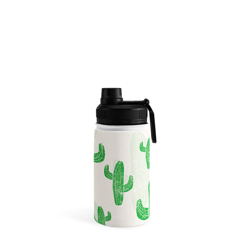 Bianca Green Linocut Cacti 2 Water Bottle
