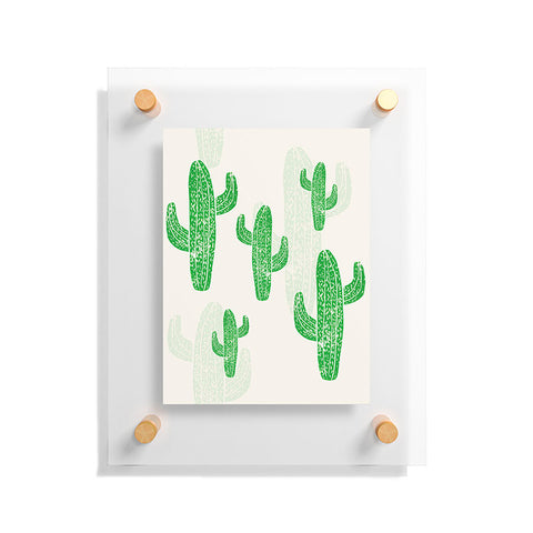 Bianca Green Linocut Cacti 2 Floating Acrylic Print