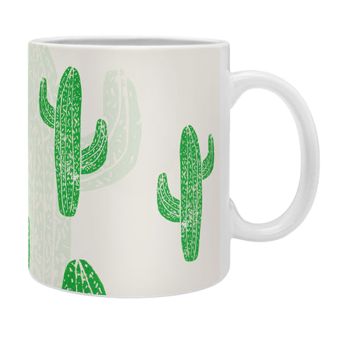 Bianca Green Linocut Cacti 2 Coffee Mug