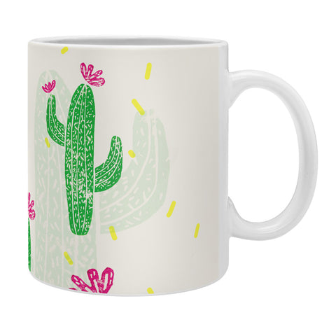 Bianca Green Linocut Cacti 2 Confetti Coffee Mug