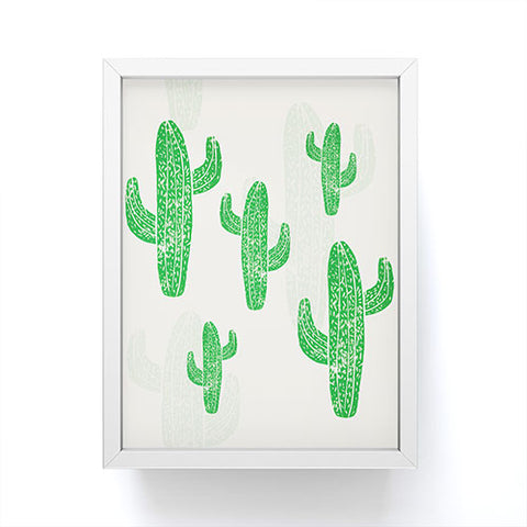 Bianca Green Linocut Cacti 2 Framed Mini Art Print