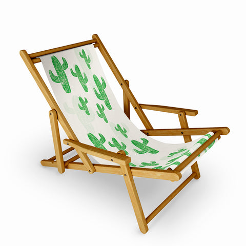 Bianca Green Linocut Cacti 2 Sling Chair