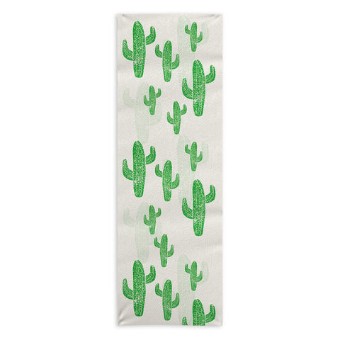 Bianca Green Linocut Cacti 2 Yoga Towel