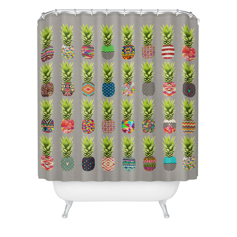 Bianca Green Pineapple Party Shower Curtain