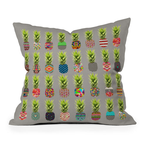 Bianca Green Pineapple Party Throw Pillow