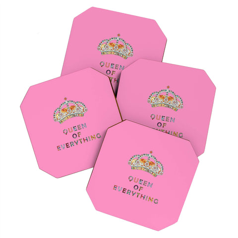 Bianca Green Queen Of Everything Pink Coaster Set