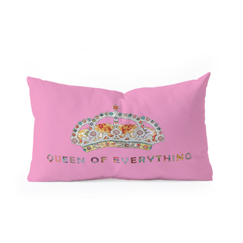 Bianca Green Queen Of Everything Pink Oblong Throw Pillow