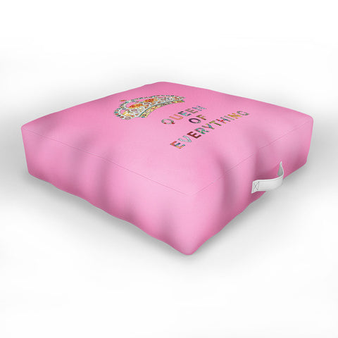 Bianca Green Queen Of Everything Pink Outdoor Floor Cushion