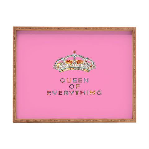 Bianca Green Queen Of Everything Pink Rectangular Tray