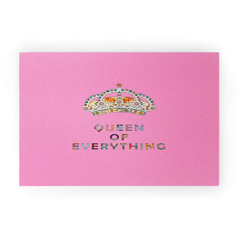 Bianca Green Queen Of Everything Pink Welcome Mat