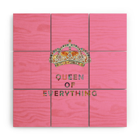 Bianca Green Queen Of Everything Pink Wood Wall Mural