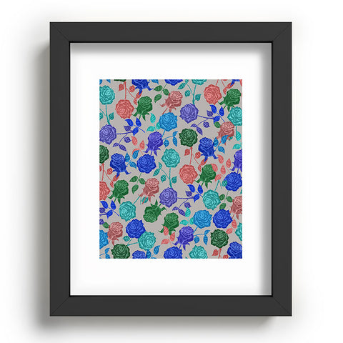 Bianca Green Roses Blue Recessed Framing Rectangle