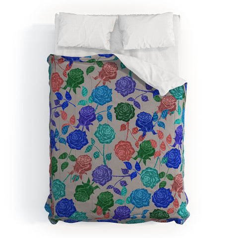 Bianca Green Roses Blue Comforter