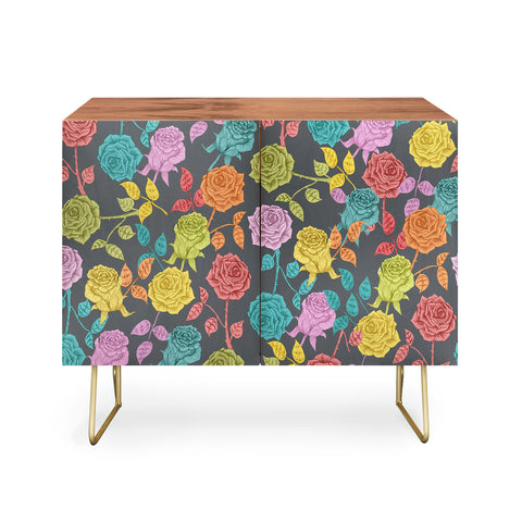 Bianca Green Roses Red Credenza