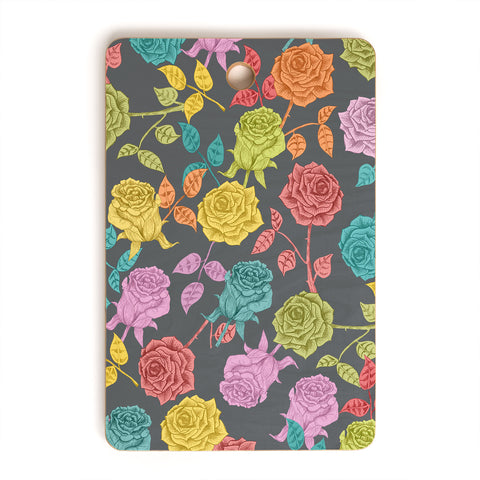 Bianca Green Roses Red Cutting Board Rectangle