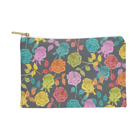 Bianca Green Roses Red Pouch