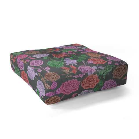 Bianca Green Roses Vintage Floor Pillow Square