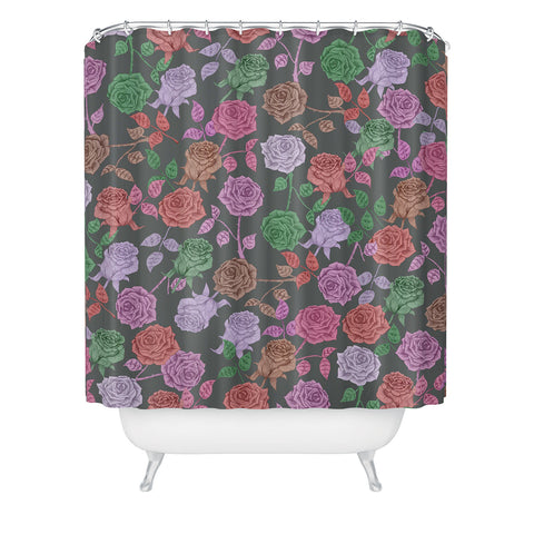 Bianca Green Roses Vintage Shower Curtain