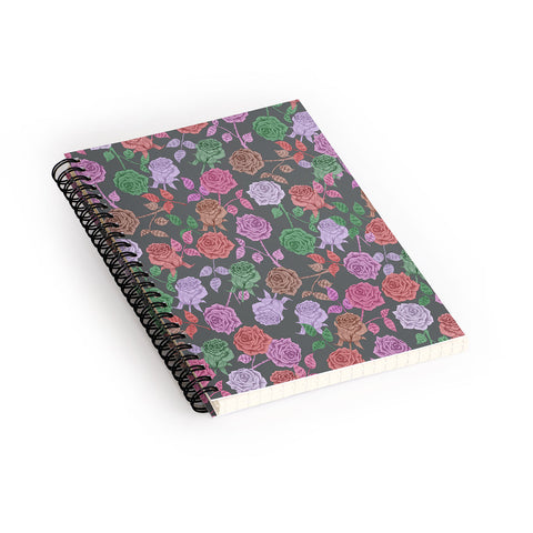 Bianca Green Roses Vintage Spiral Notebook