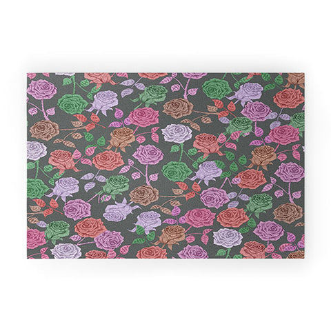 Bianca Green Roses Vintage Welcome Mat