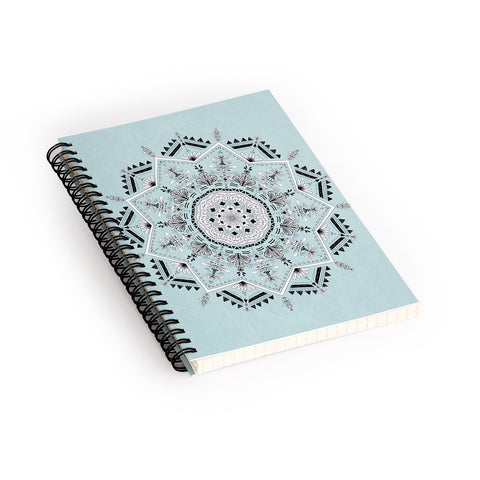 Bianca Green Star Mandala Blue Spiral Notebook