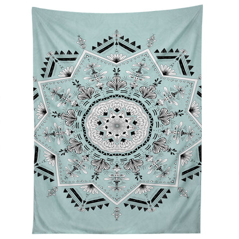 Bianca Green Star Mandala Blue Tapestry