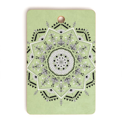 Bianca Green Star Mandala Green Cutting Board Rectangle