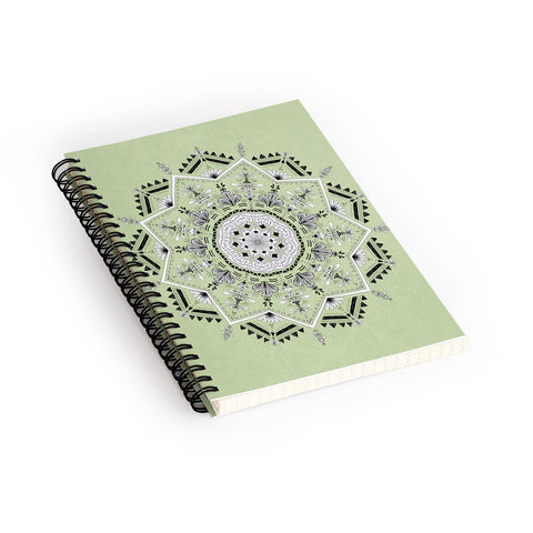 Bianca Green Star Mandala Green Spiral Notebook