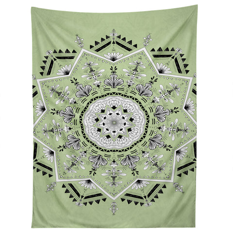 Bianca Green Star Mandala Green Tapestry