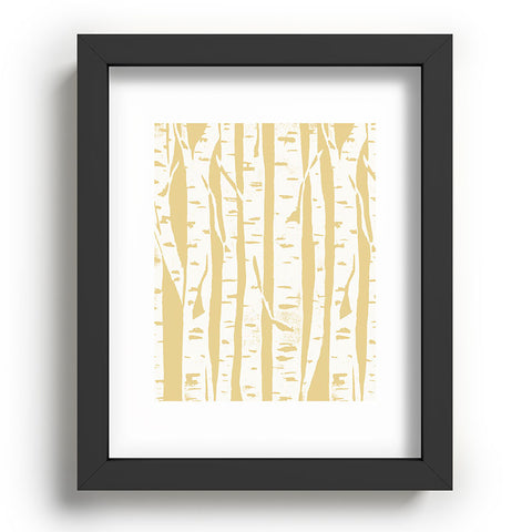 Bianca Green Woodcut Birches Sunny Recessed Framing Rectangle
