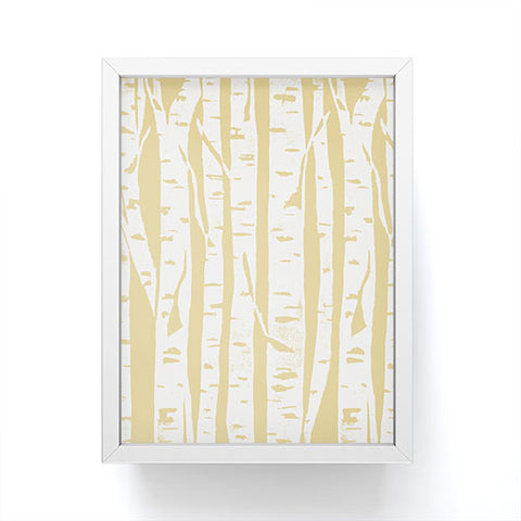 Bianca Green Woodcut Birches Sunny Framed Mini Art Print