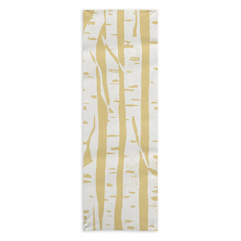 Bianca Green Woodcut Birches Sunny Yoga Towel