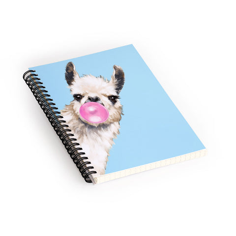 Big Nose Work Bubble Gum Sneaky Llama Blue Spiral Notebook