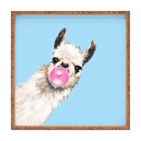 Big Nose Work Bubble Gum Sneaky Llama Blue Square Tray