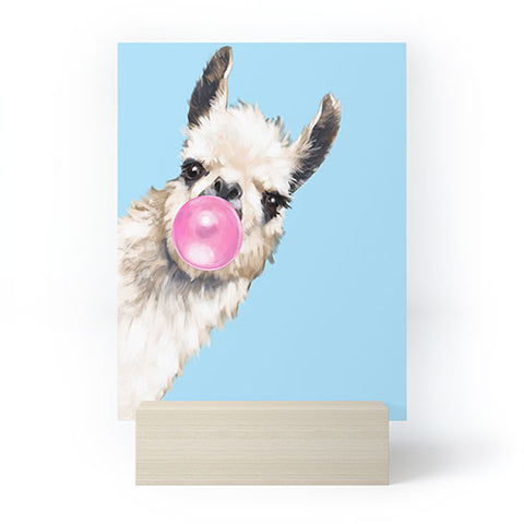 Big Nose Work Bubble Gum Sneaky Llama Blue Mini Art Print