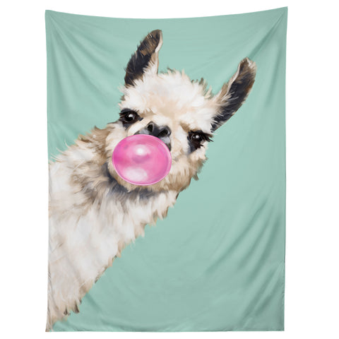 Big Nose Work Bubblegum Llama in Green Tapestry