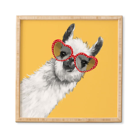 Big Nose Work Fashion Hipster Llama Framed Wall Art