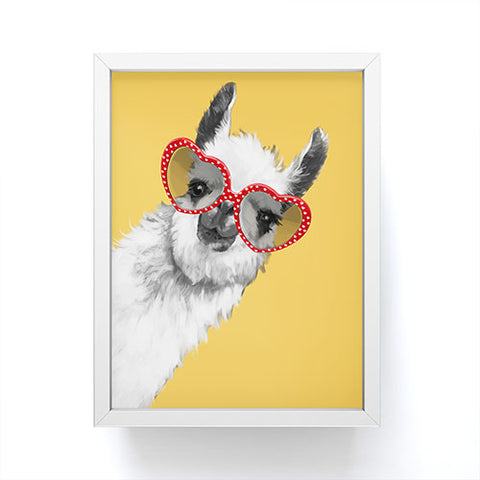 Big Nose Work Fashion Hipster Llama Framed Mini Art Print