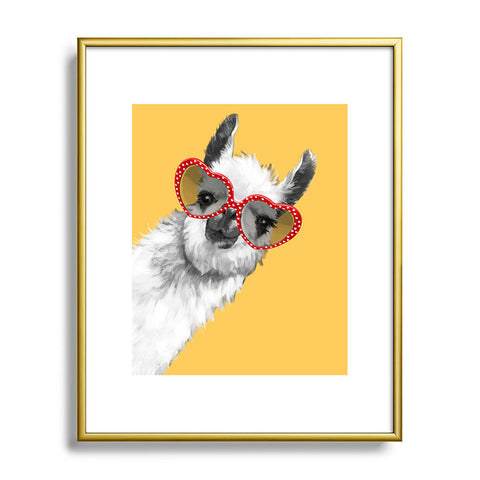 Big Nose Work Fashion Hipster Llama Metal Framed Art Print