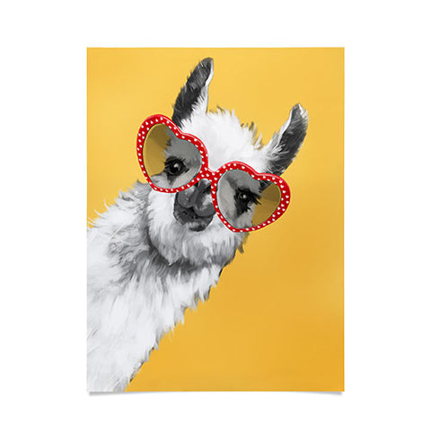 Big Nose Work Fashion Hipster Llama Poster
