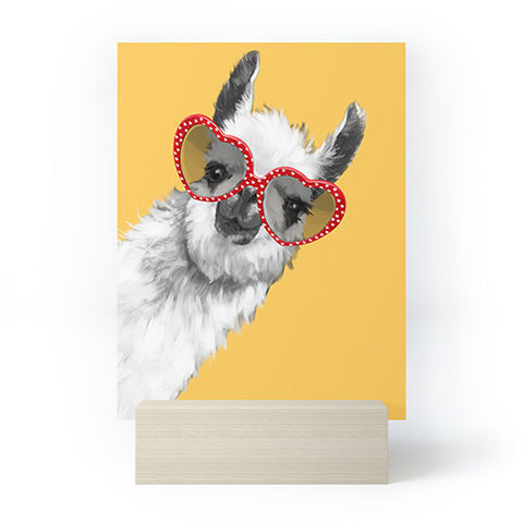 Big Nose Work Fashion Hipster Llama Mini Art Print